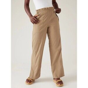 Athleta Trekkie High Rise Parachute Wide Leg Travel Pants 10 Petite # 533487